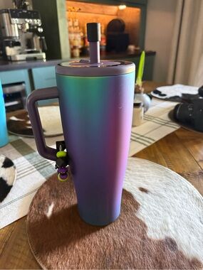 Iridescent Purple Steel Travel Tumbler BruMate with Handle